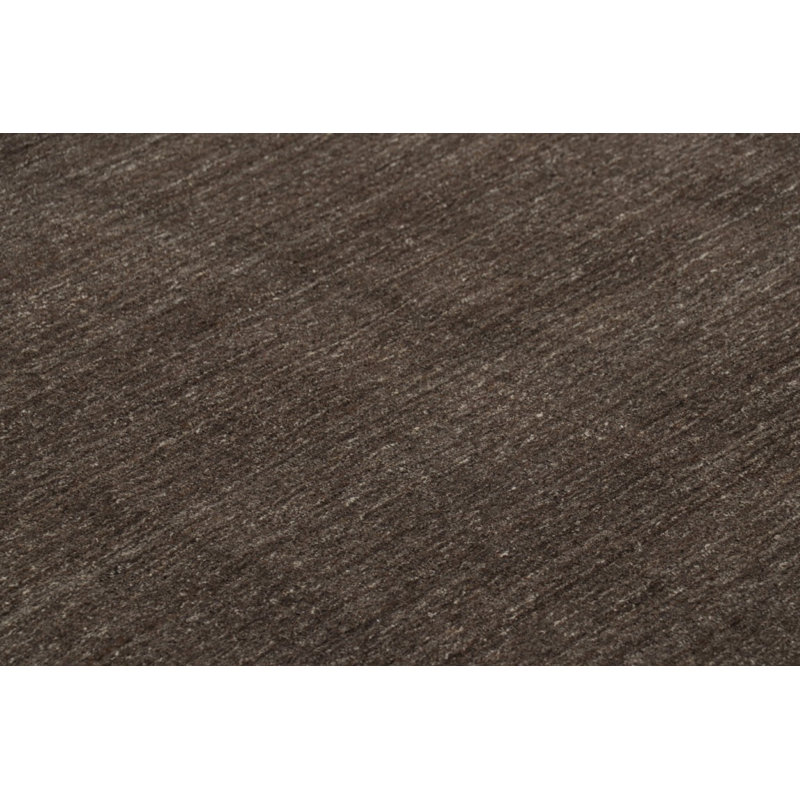 Textural Hand Knotted Wool Striped Area Rug, Rectangle 10' x 14'