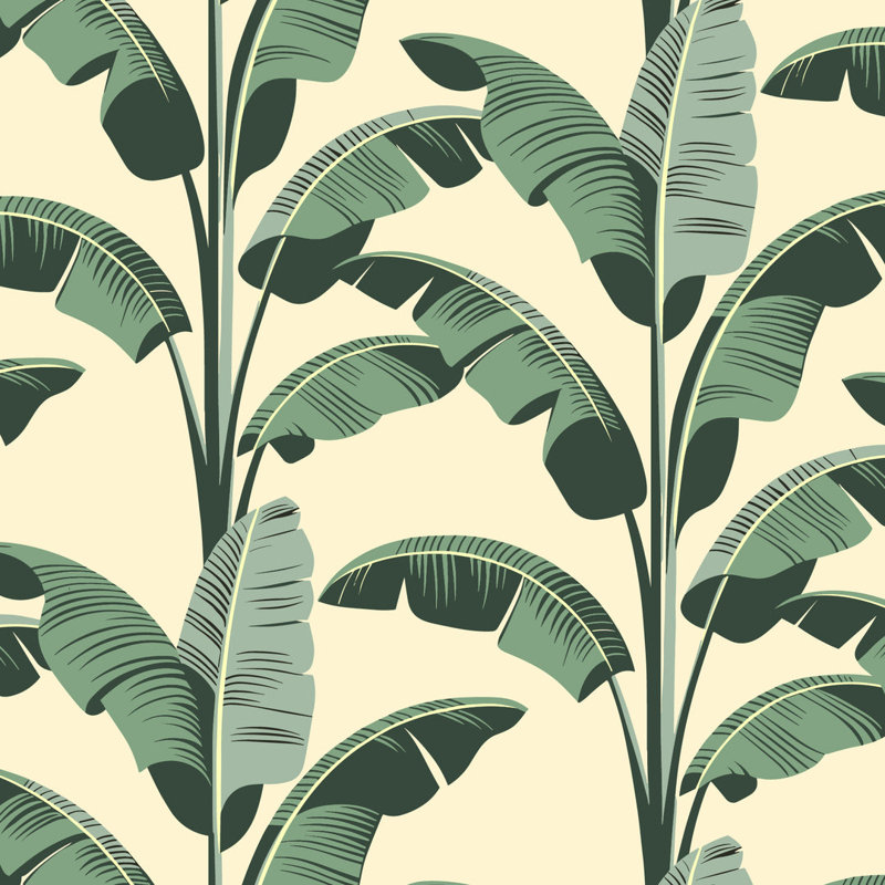 Banana Leaf - Wallpaper, Champagne, Non-Pasted