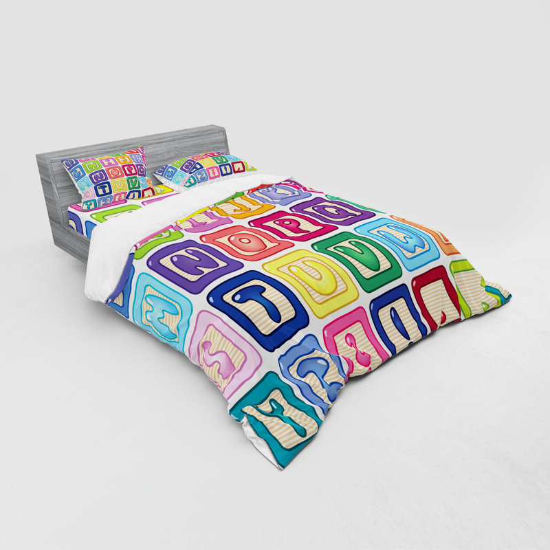 Ensemble de housse de couette en microfibre multicolore, Housse de couette grand + 3 pièces supplémentair