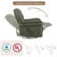 Fauteuil inclinable oscillant pivotant 35,4 po avec rangement latéral et chargement USB-133006859