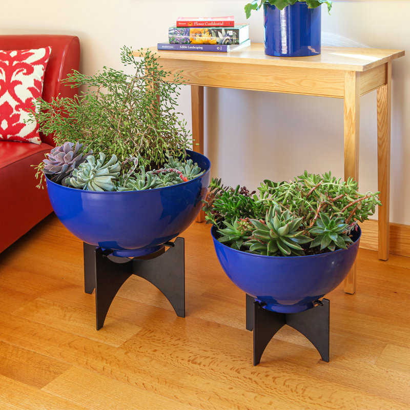 Norma I Metal Pot Planter, French Blue, 18" H x 20" W x 20" D