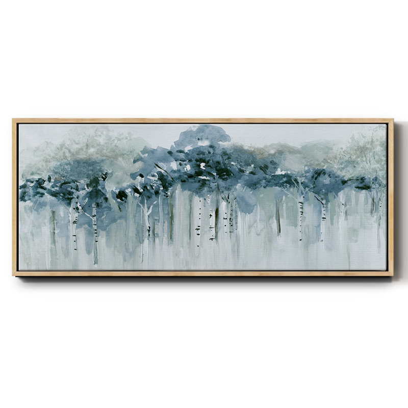 Blue Birch Morning - toile encadrée, H 20 po x l 50 po
