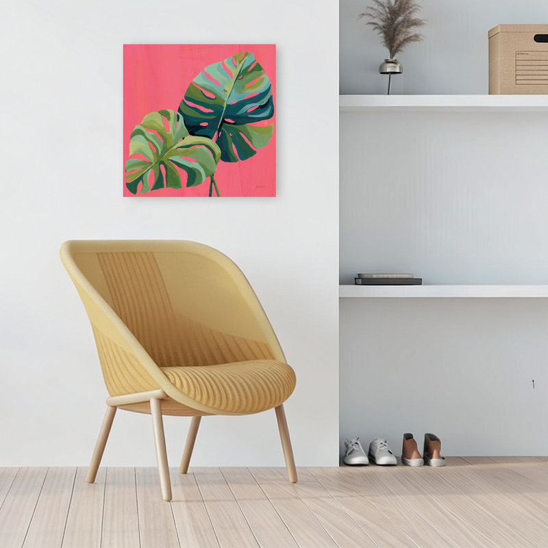 Island Botanica I Affiche murale abstraite et vibrante représentant une plante tropicale, H 18 po x l 18 po