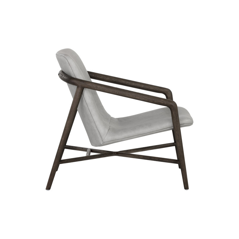 Lounge Chair, Gray Genuine Leather