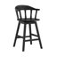 Tabouret de bar et de comptoir en bois massif pivotant à dossier Windsor H 25 po Wendell (ensemble de 4)