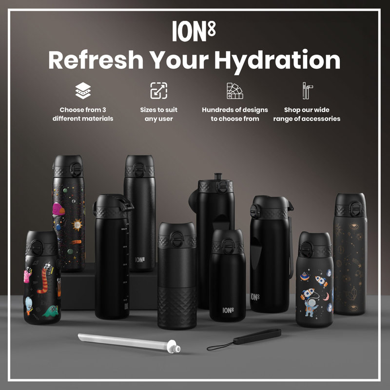 Ion8 Water Bottle, Black