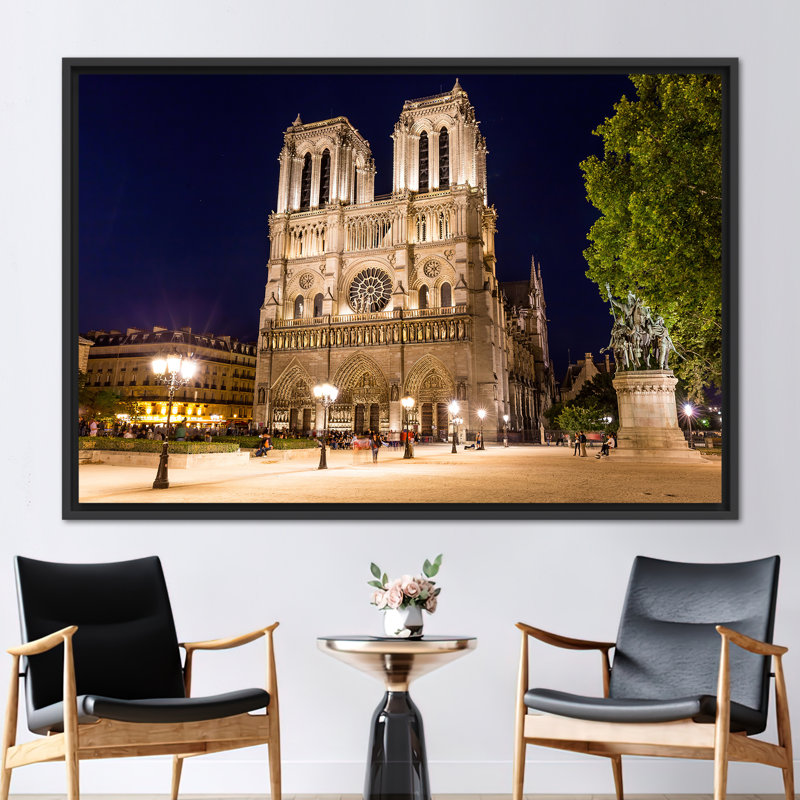 Print on Canvas, 60 cm H x 90 cm W, Framed Print without Mat, Black