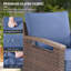 Ensemble de 2 fauteuils de jardin pivotants à bascule avec coussins en oléfine résistants à l'eau et table d'appoint-2009179714