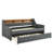 Twin size sofa bed with three LED lights, adjustable headboard with storage-556764584