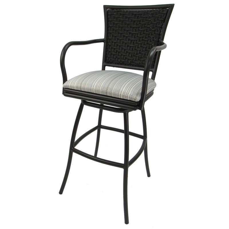 Tabouret de bar 30 po, Bleu / Gris / Jaune
