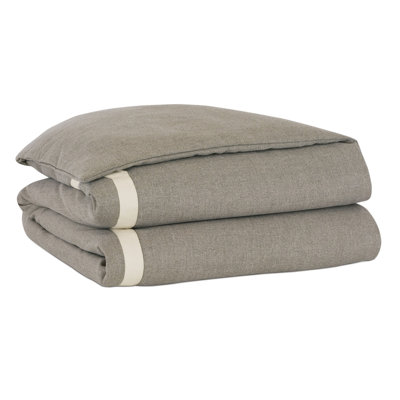 Ensemble de housse de couette moderne et contemporain en mélange de coton gris Gavin