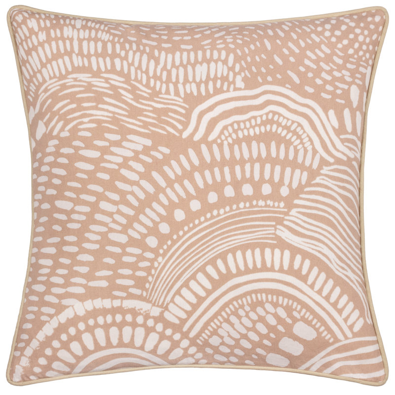 Nola Cushion Cover Abstract Square Cushion Cover, Beige Abstract, Polyester