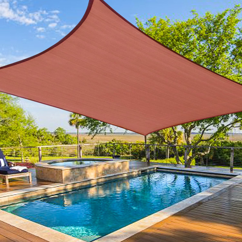 14'X24' Customize Rectangle Sun Shade Sail, Rust Red
