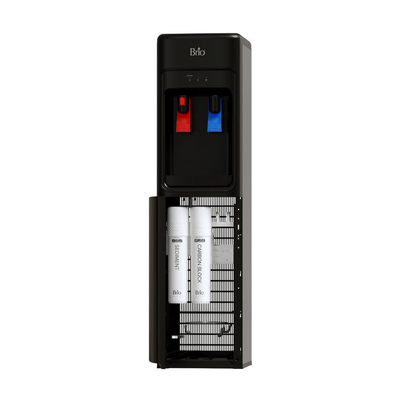 Refroidisseur d'eau électrique autoportant sans bouteille avec options de température chaude et froide, Noir
