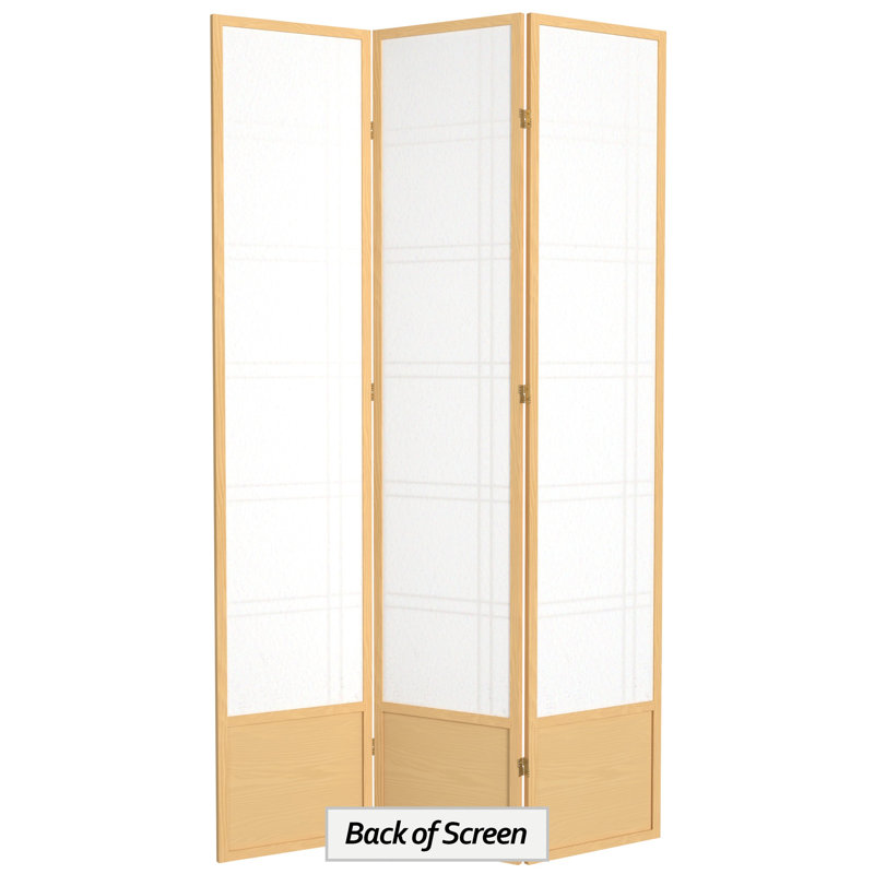 83.5" Double Cross Shoji Room Divider, 3 Panels, Natural