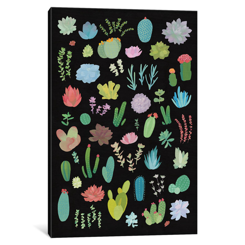 « succulent plante chart i », reproduction d’art sur toile tendue, H 40 po x l 26 po x P 1,5 po
