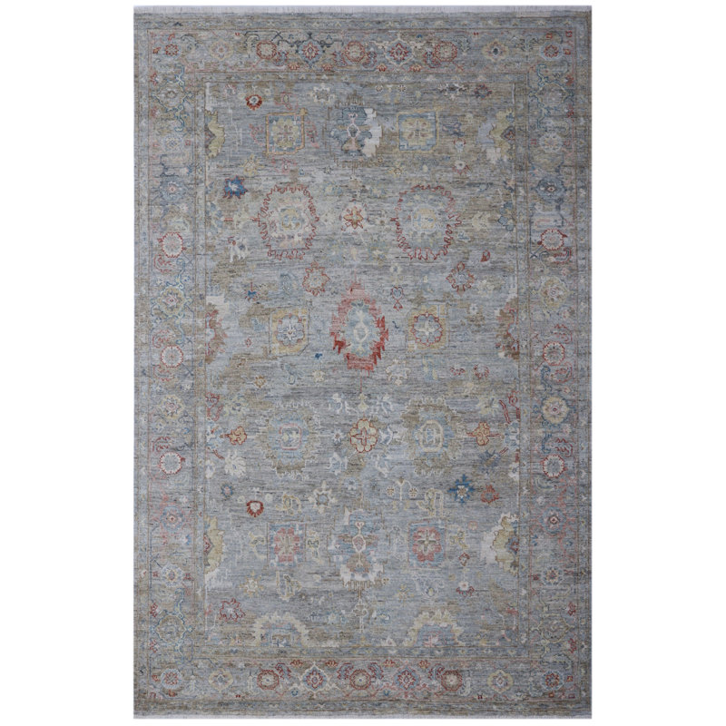 Grey Antique Revival Wool Rug, Rectangle 6' x 9'