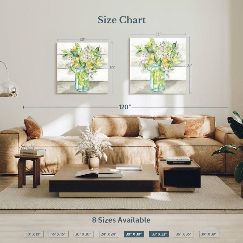 Yarlin, aquarelle, citrons, pot Mason, Shiplap