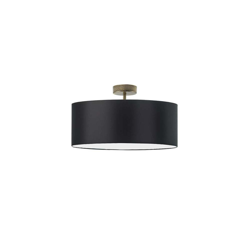 Audriona Semi Flush Mount, Black, Antique Gold, 25cm H x 30cm W x 30cm D