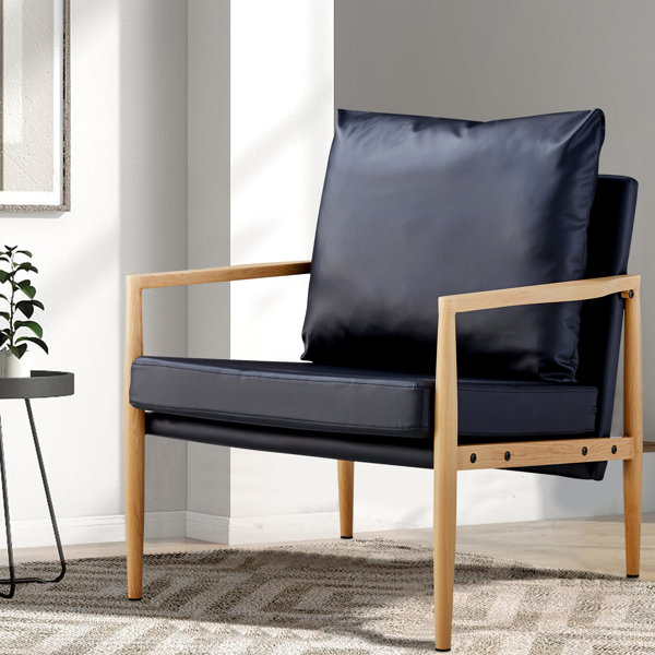 Ebern Designs Frea Vegan Leather Armchair | Wayfair
