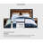 SLEEPBELLA Comforter Queen Size, 600 Thread Count Cotton White And Navy Striped Patchwork Reversible Pattern Reversible Blue Comforter Set,Down Alternative Bedding Set 3Pcs (Queen, Blue Patchwork)-122432893-122432890