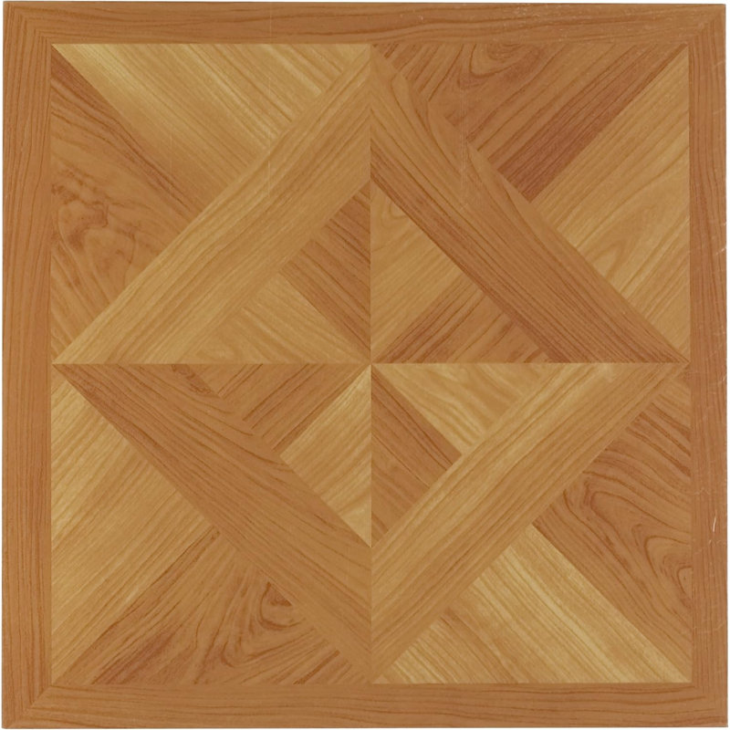 Woven Trends Tivoli Self Adhesive Vinyl Floor Tiles, 45 Pcs, 12" X 12", Classic Light Oak Diamond Parquet