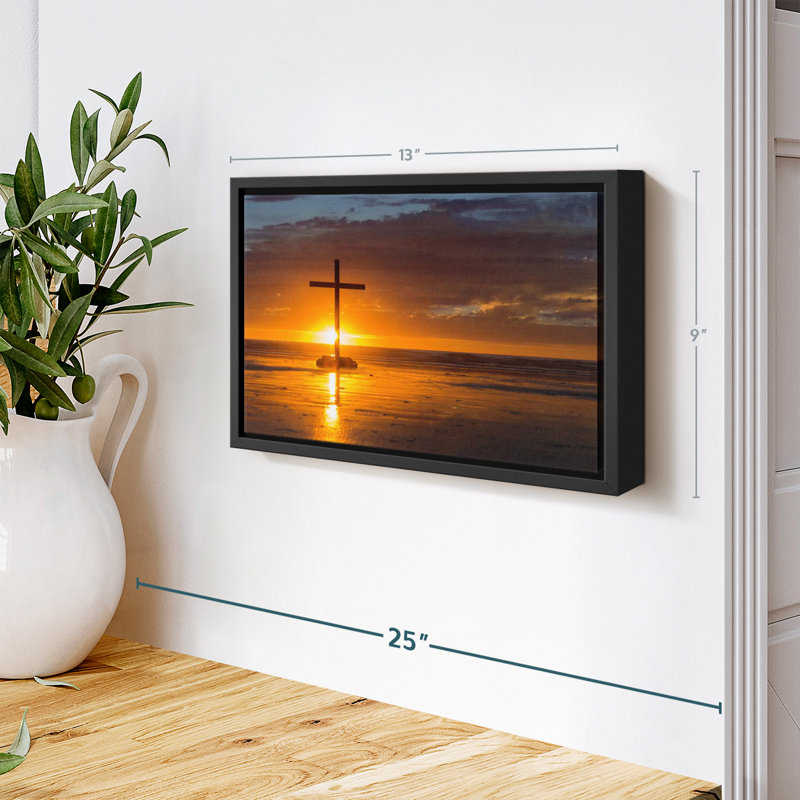 «Cross Sunset Canvas Print», H 9 po x l 13 po