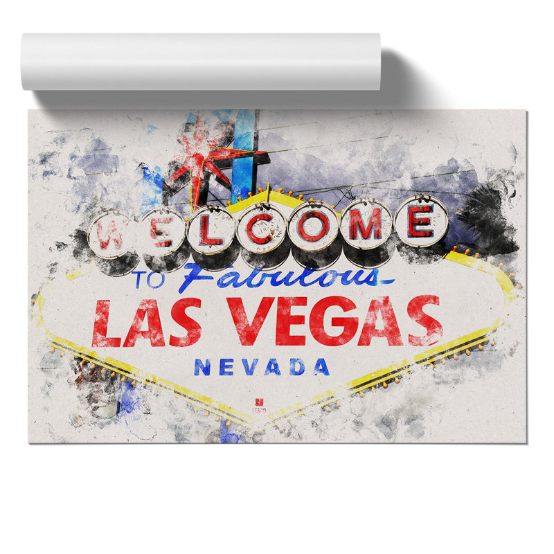 Las Vegas Sign Vol.2 - Unframed Painting, 21cm H x 30cm W x 0.1cm D