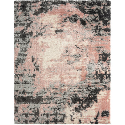 Abstract Area Rug in Pink