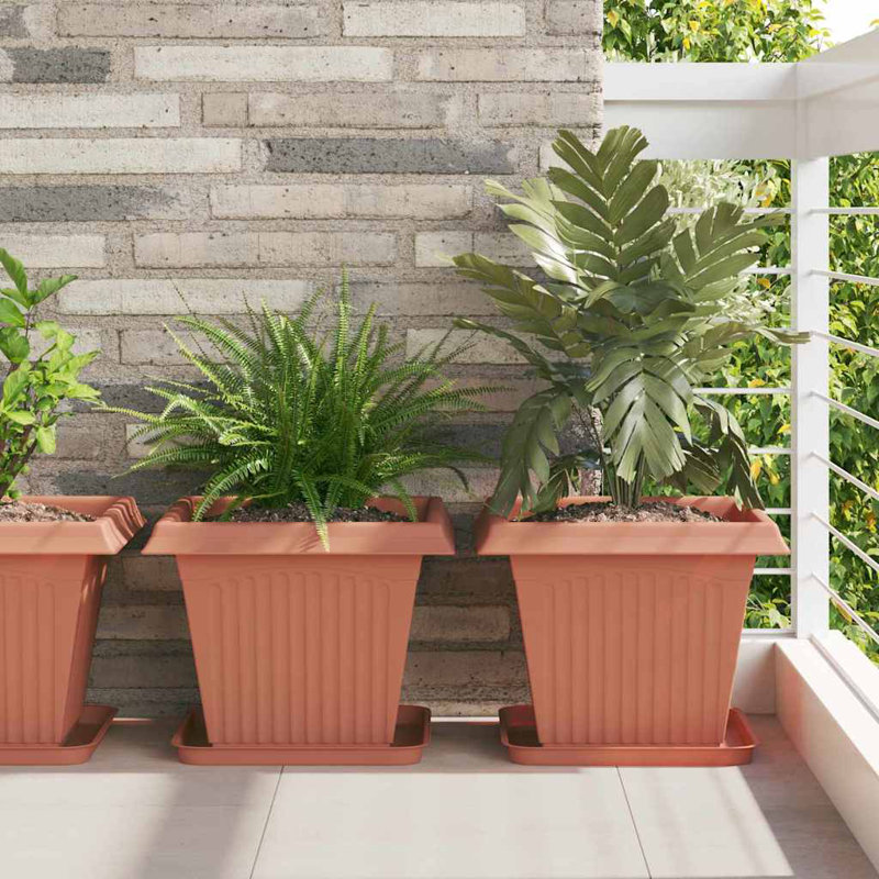 Planter, 30cm H x 38cm W x 38cm D, Brick Red, 6