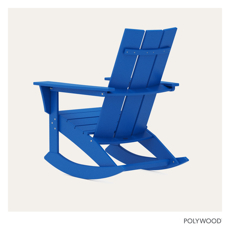 POLYWOOD Modern Adirondack Rocker, Pacific Blue