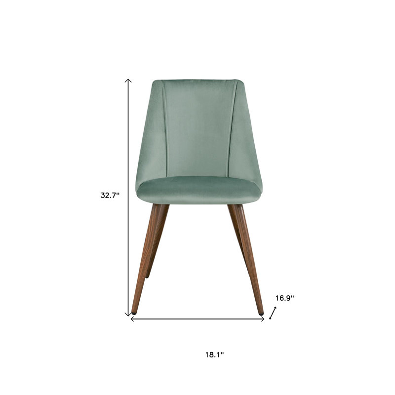 Ensemble de deux chaises d'appoint en velours vert et brun et acier