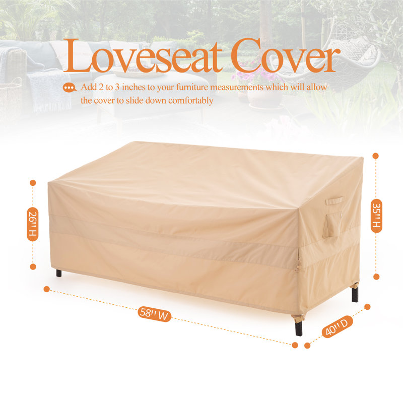 Housse pour canapé d'extérieur imperméable de qualité supérieure: tissu dernier cri anti-déchirure, garantie de 3 ans, Beige