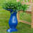 Daisy Embossed Bowl Ceramic Bird Bath - Blue