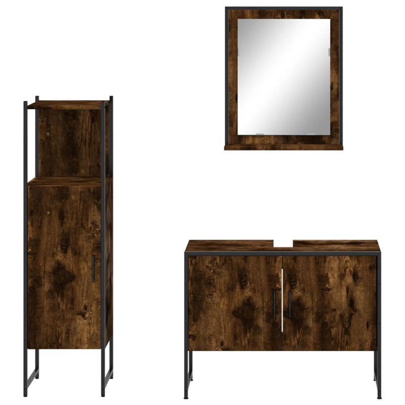 Addelin Bathroom Furniture Suite, Smoked Oak