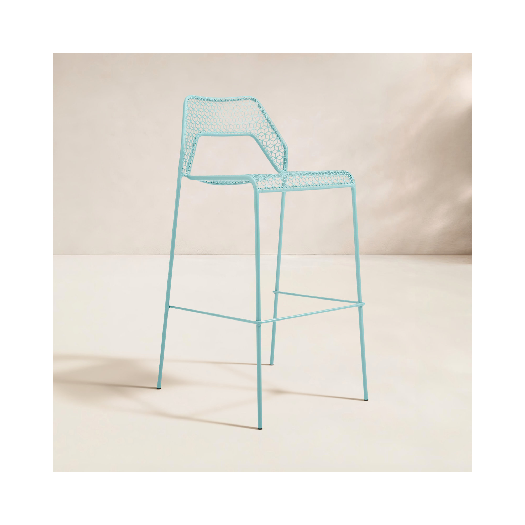 Hot Mesh Outdoor Bar Stool, Bar Stool (30.5" Seat Height), Aqua