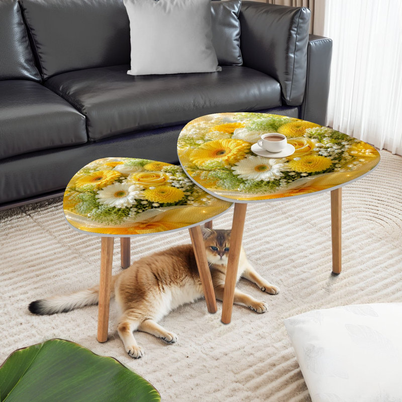 Ensemble de 2 tables basses gigognes Triangle