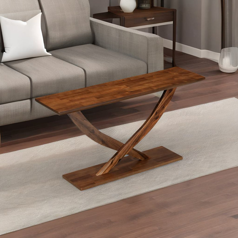 Console avec pieds croisés, Brun