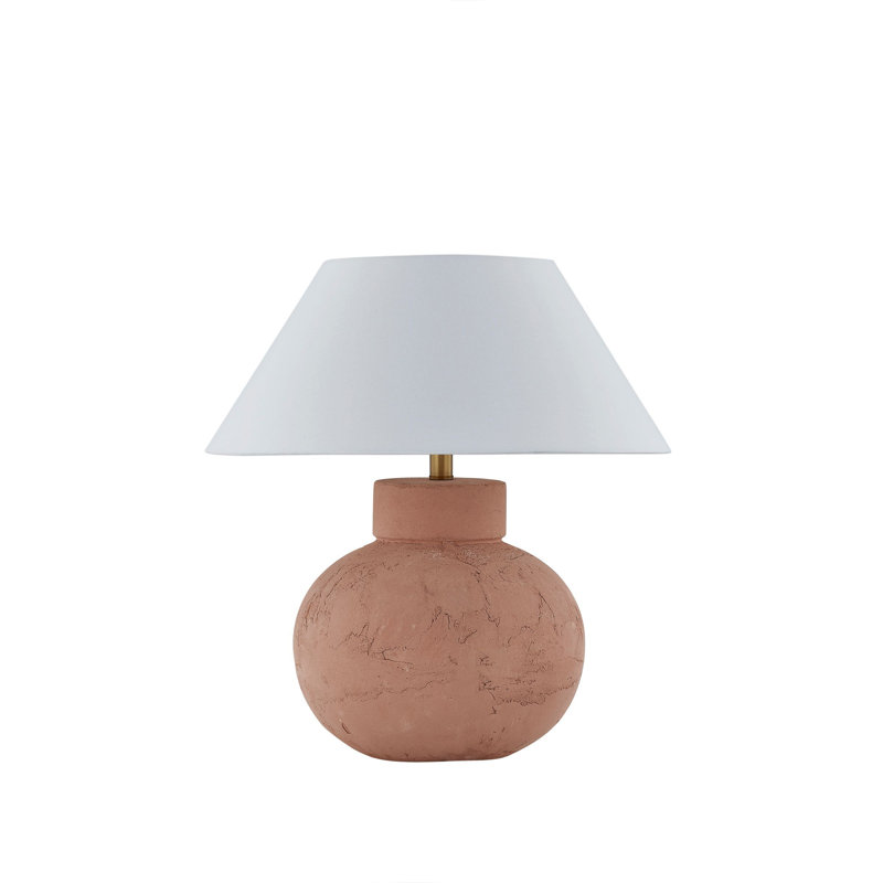 Lampe de table 22 "avec abat-jour en lin Scottsdale, rouille