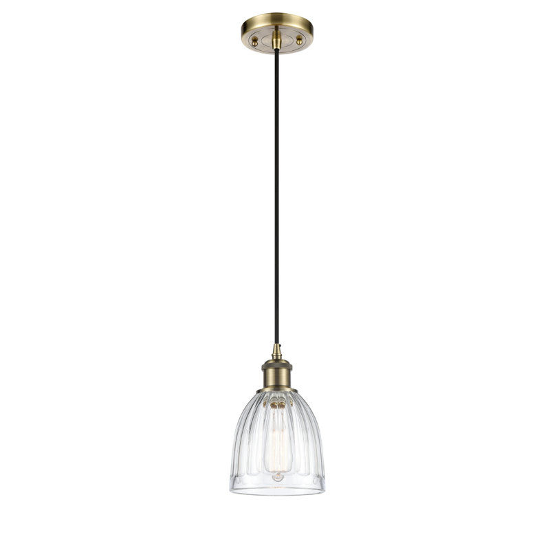 Whitten 1 - Light Single Pendant, 6 Watt Vinage LED Bulb, Clear, Polished Nickel