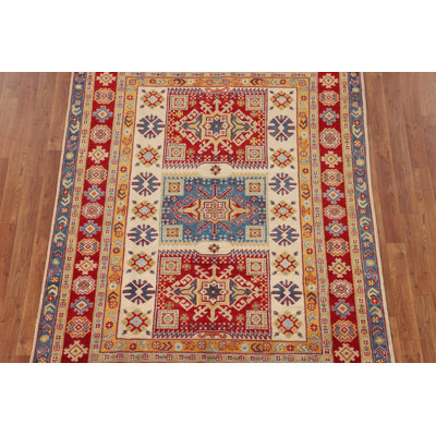 Geometric Kazak Oriental Accent Rug