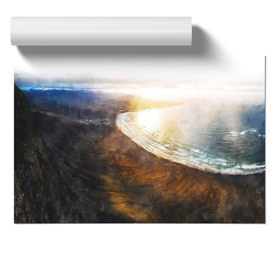 Mountain View of Lanzarote in Spain Painting - Frameless Print
