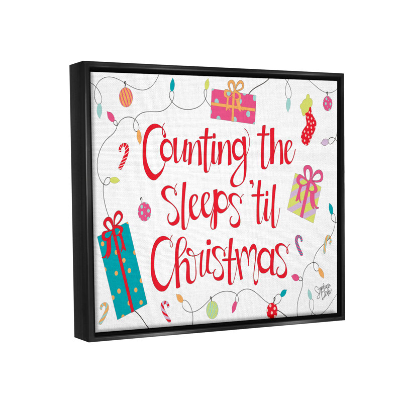 «Counting The Sleep 'Til Christmas» par Stephanie Dicks, impression, Noir, L 21 po x H 17 po x P 1,7 po