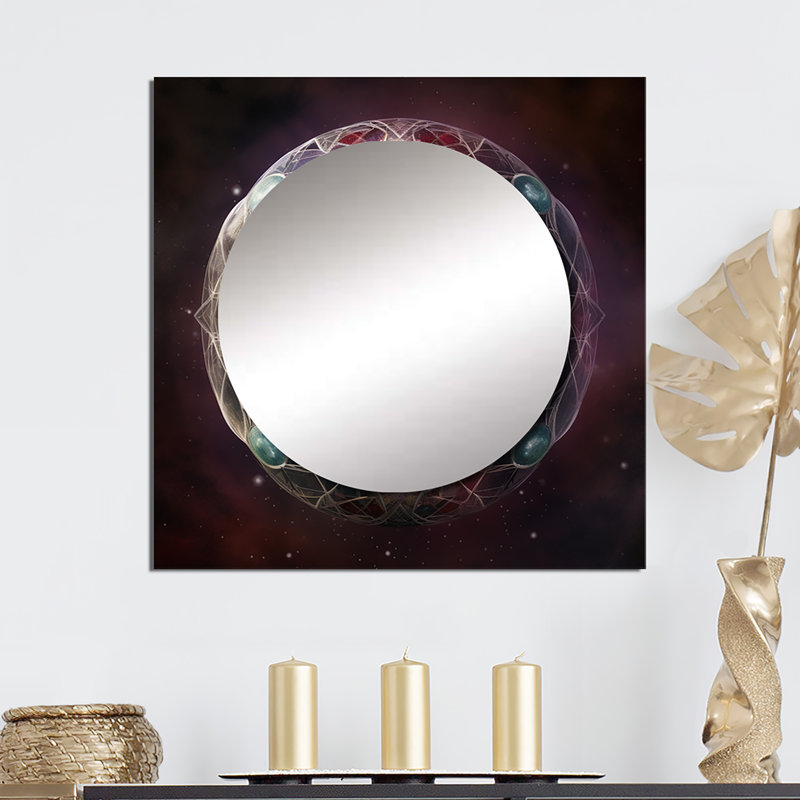 Giammaria - Miroir mural géométrique moderne pour salon, 23 po x 23 po