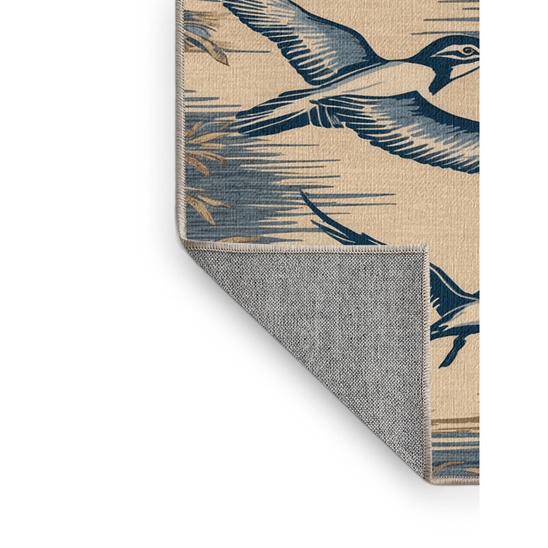  Tapis hawaïen lavable oiseaux de mer en vol, Rectangle 4pi x 6 pi