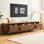 Meuble télé moderne de 78 po pour téléviseur de 85 po, centre de divertissement avec tiroirs, console de télévision pour la chambre à coucher et le salon | Idée de cadeau