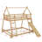 Twin over Queen House Bunk Bed with Climbing Nets and Climbing Ramp-1723786054