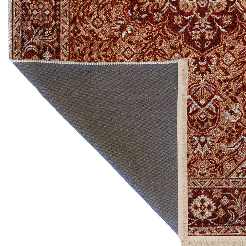 Tapis décoratif beige / brun à motifs traditionnels, Tapis de couloir 3 pi 3,37 po x 9 pi 10,11 po