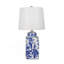 Lampe d'appoint classique en porcelaine de 63,5 cm (25 po) en forme de vase avec abat-jour en lin, lampe de table décorative traditionnelle pour salon, chambre, entrée ou bureau