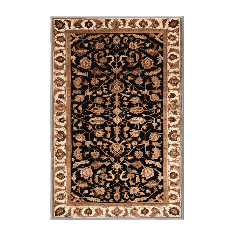 Tapis brun lavable à la machine, Rectangulaire 2 pi x 3 pi